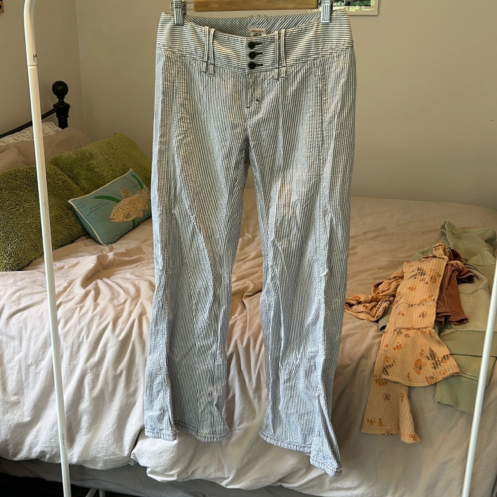 Free People pants! Vintage! Low rise pinstripe flares!